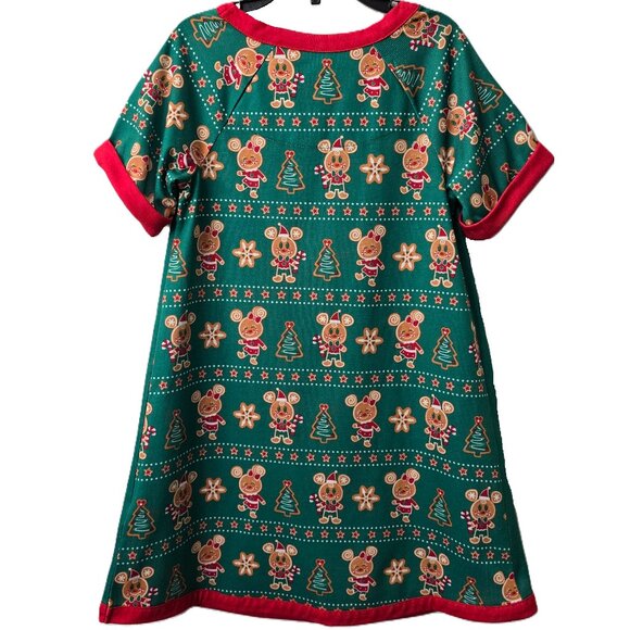 Disney Store Christmas Pajama Dress 5 6 Gingerbread Minnie Mickey Mouse Holiday - Picture 2 of 5